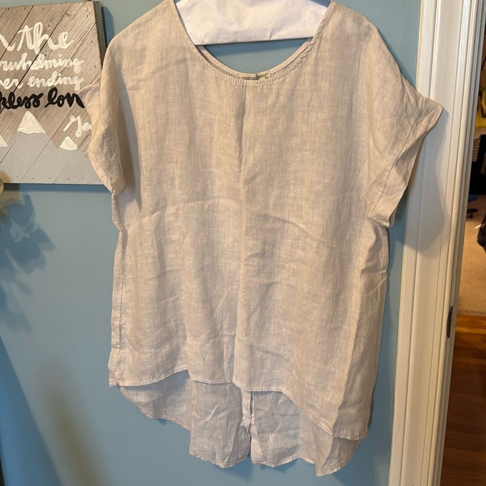 TERZO MILLENNIO Made in Italy 100% Linen Top - M - Great Condition - Picture 3 of 7